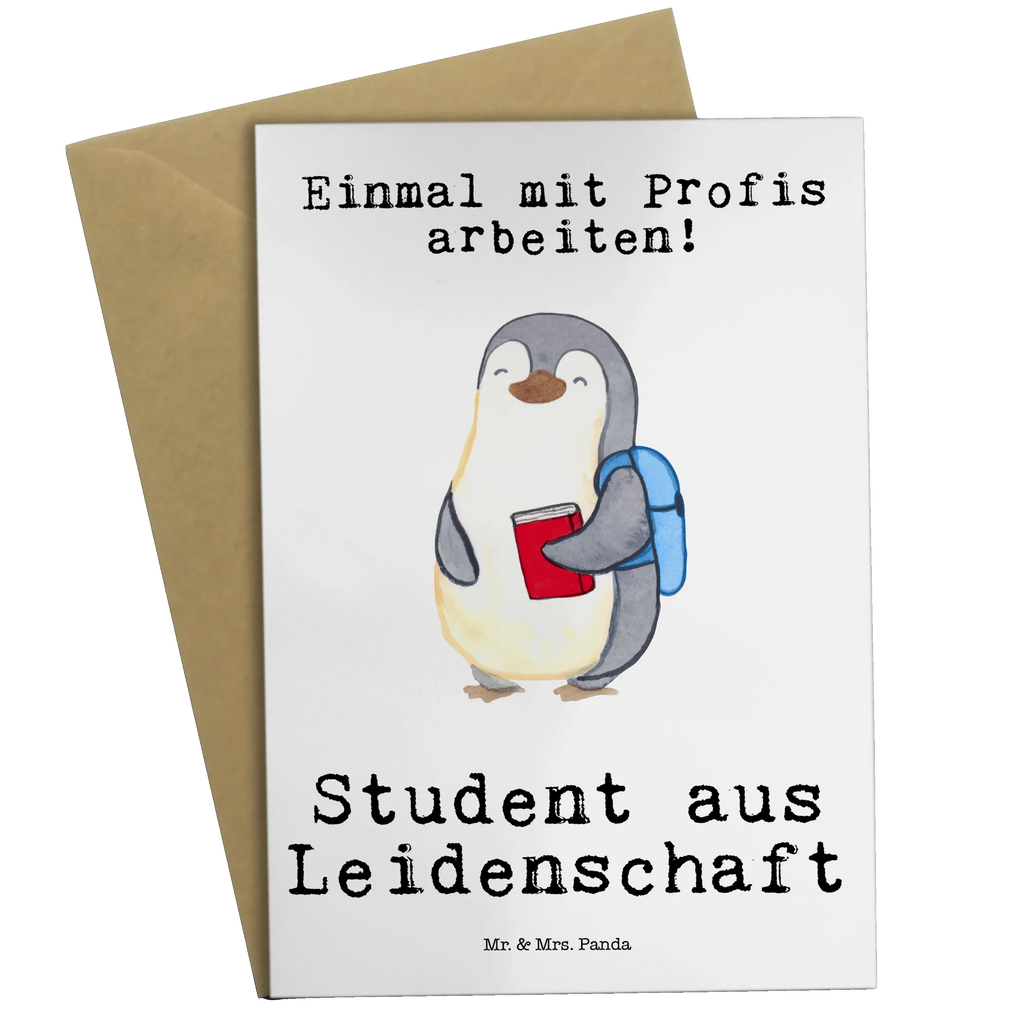 Grußkarte Student aus Leidenschaft Klappkarte, Glückwunschkarte, Einladungskarte, Karte, Ansichtskarten, Grußkarte, Hochzeitskarte, Geburtstagskarte, Beruf, Ausbildung, Jubiläum, Abschied, Rente, Kollege, Kollegin, Geschenk, Schenken, Arbeitskollege, Mitarbeiter, Firma, Danke, Dankeschön
