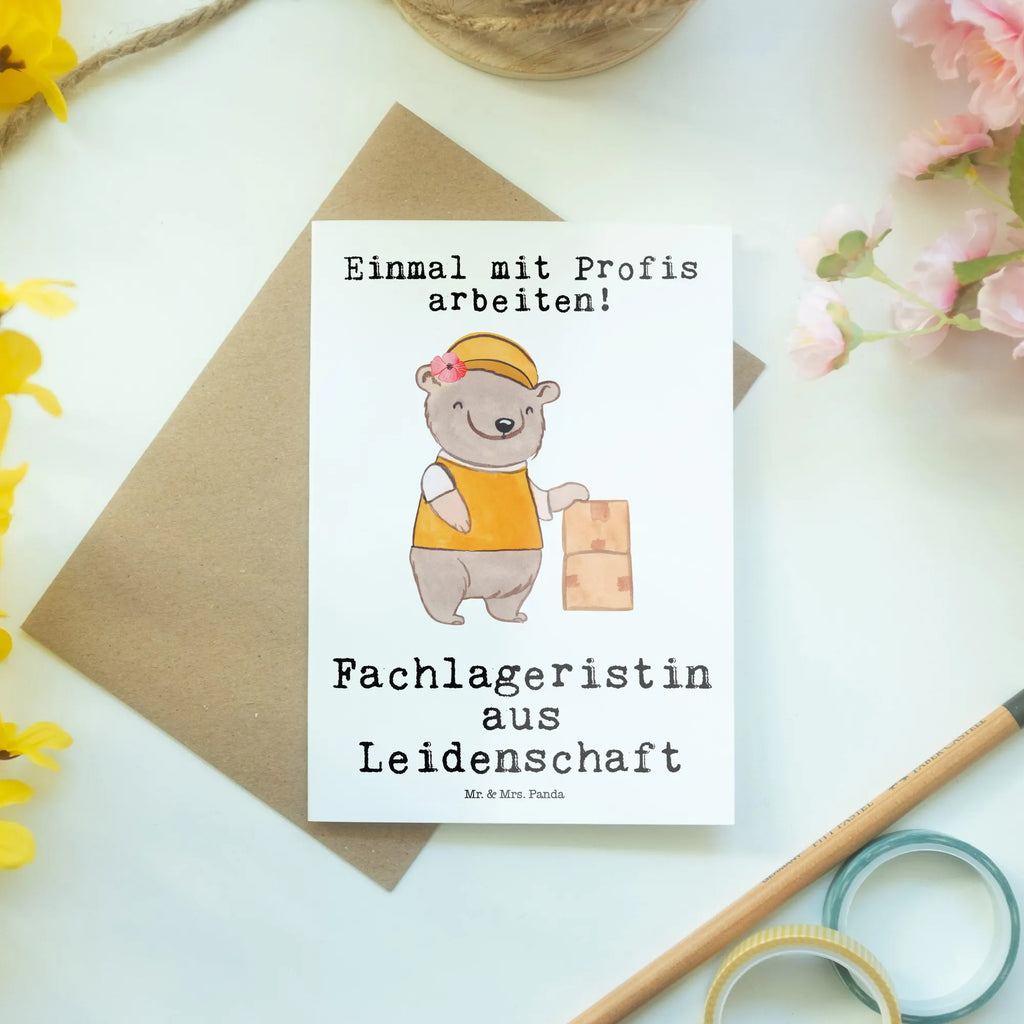 Grußkarte Fachlageristin aus Leidenschaft Glückwunschkarte, Hochzeitskarte, Karte, Klappkarte, Grußkarte, Geburtstagskarte, Ansichtskarten, Einladungskarte, Beruf, Ausbildung, Jubiläum, Abschied, Rente, Kollege, Kollegin, Geschenk, Schenken, Arbeitskollege, Mitarbeiter, Firma, Danke, Dankeschön, Lageristin, Lagerarbeiterin, Lagerverwalterin, Fachlageristin