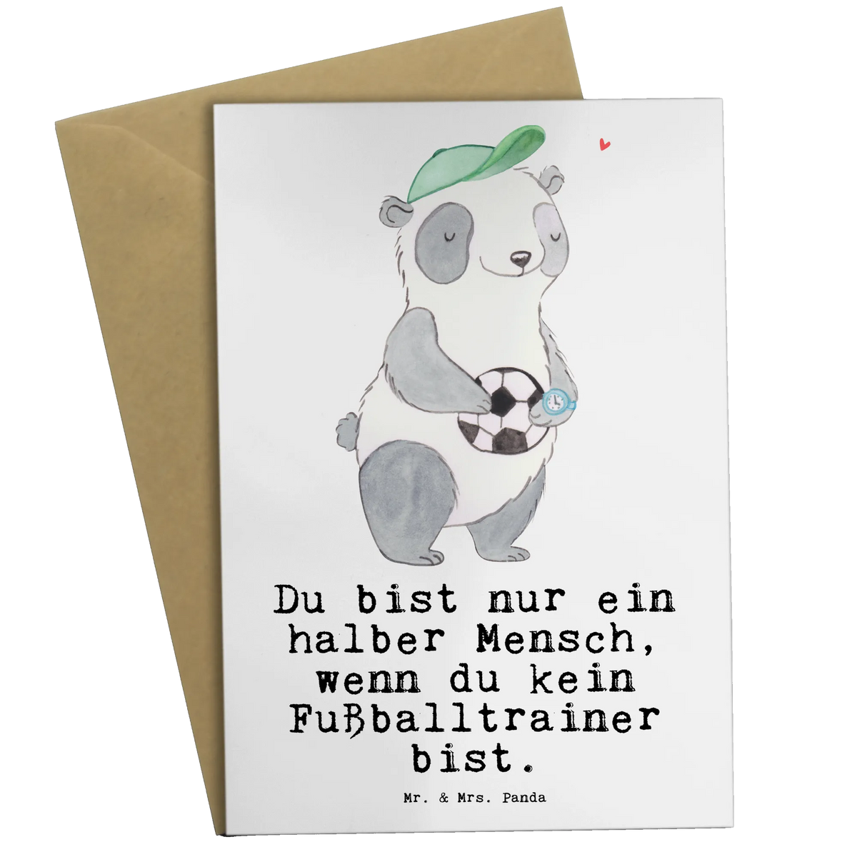Greetings card soccer coach heart