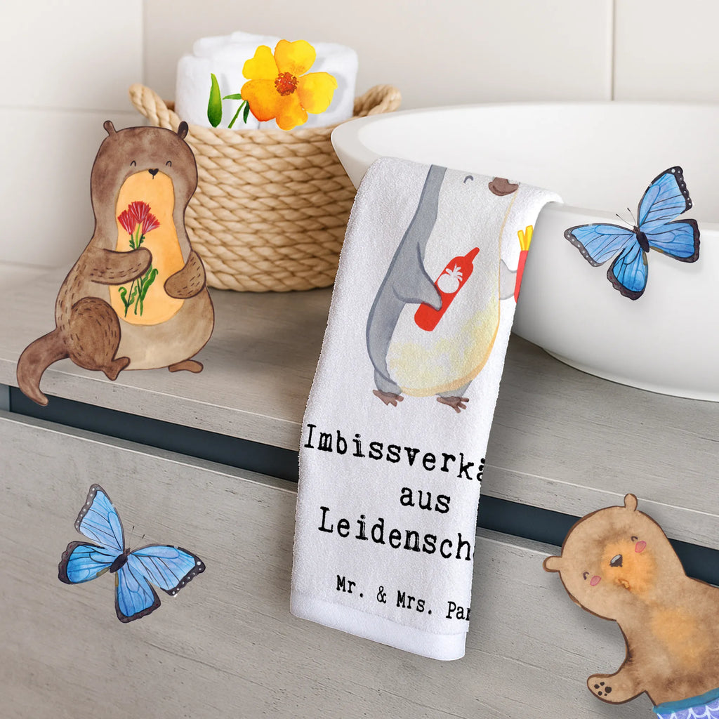 Ręcznik dla gości sprzedawca przekąsek pasja Zawód, Wykształcenie, Jubileusz, Pożegnanie, Emerytura, Kolega, Koleżanka, Prezent, Dawać, Pracownik, Współpracownik, Firma, Dziękuję, Dziękuję bardzo