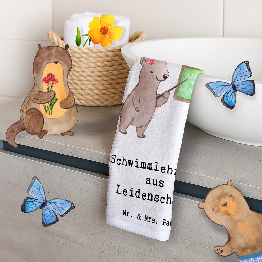 Guest towel swimming instructor Passion 50 x 30, towel, guest towels, Guest towel, hand towels, gift, gift idea, best, farewell gift, passing exam, anniversary, retirement, promotion, job start, sayings, funny, profession