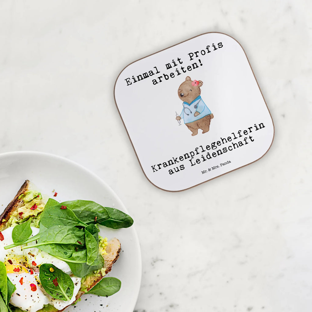 Square coaster Nursing assistant Passion breakfast, party, gifts, glass coasters, gift, Coasters, presents, gift idea, best, farewell gift, passing exam, anniversary, retirement, promotion, job start, sayings, funny, profession