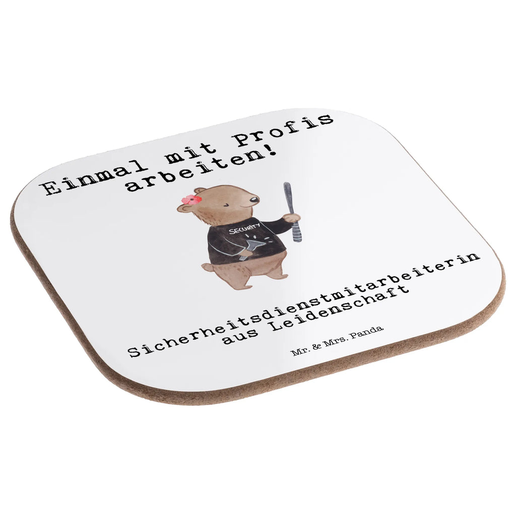 Square coaster Security Service Employee Passion Coasters, gifts, glass coasters, presents, gift, party, breakfast, gift idea, best, farewell gift, passing exam, anniversary, retirement, promotion, job start, sayings, funny, profession