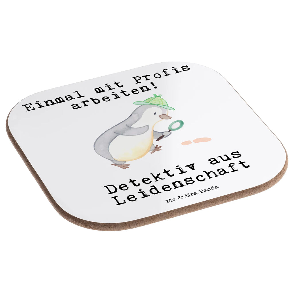 Square coaster Detective passion gifts, party, glass coasters, presents, gift, breakfast, Coasters, gift idea, best, farewell gift, passing exam, anniversary, retirement, promotion, job start, sayings, funny, profession