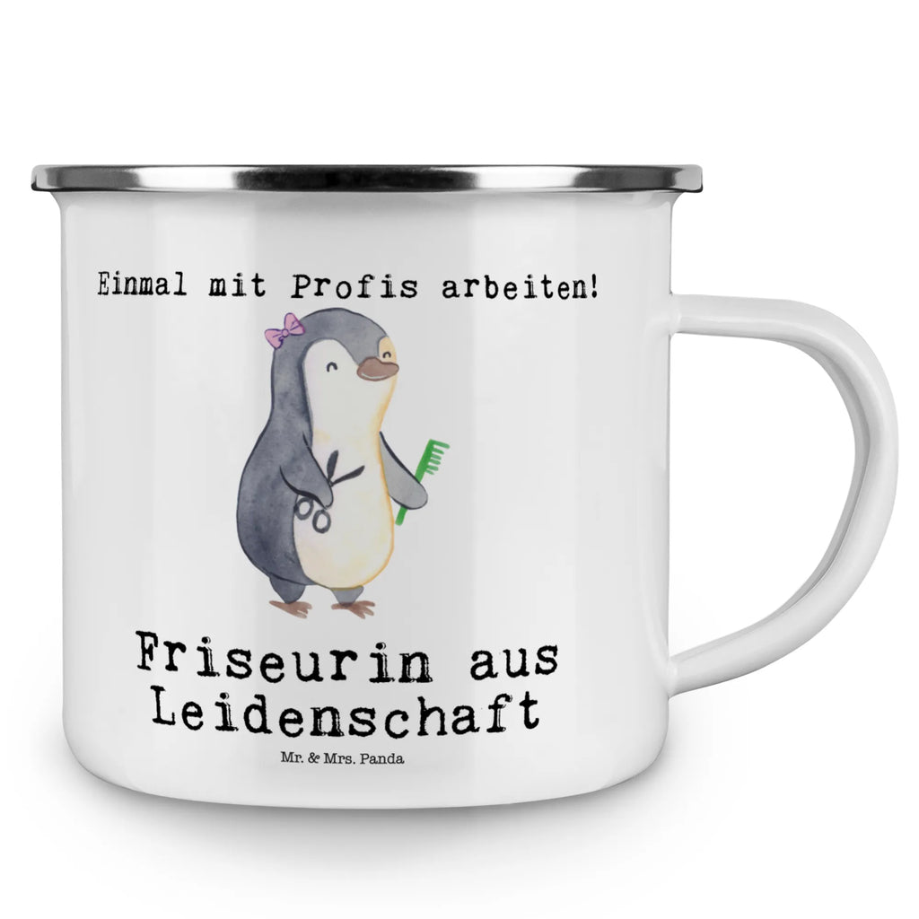 Kempingowy kubek emaliowany fryzjerka Pasja Zawód, Wykształcenie, Jubileusz, Pożegnanie, Emerytura, Kolega, Koleżanka, Prezent, Dawać, Pracownik, Współpracownik, Firma, Dziękuję, Dziękuję bardzo