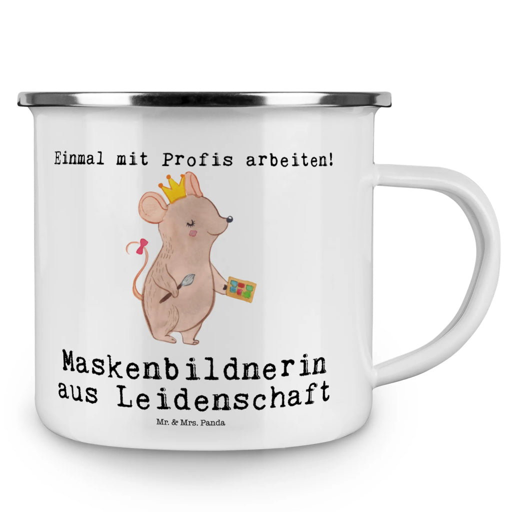 Kempingowy kubek emaliowany makijażystka Pasja Zawód, Wykształcenie, Jubileusz, Pożegnanie, Emerytura, Kolega, Koleżanka, Prezent, Dawać, Pracownik, Współpracownik, Firma, Dziękuję, Dziękuję bardzo