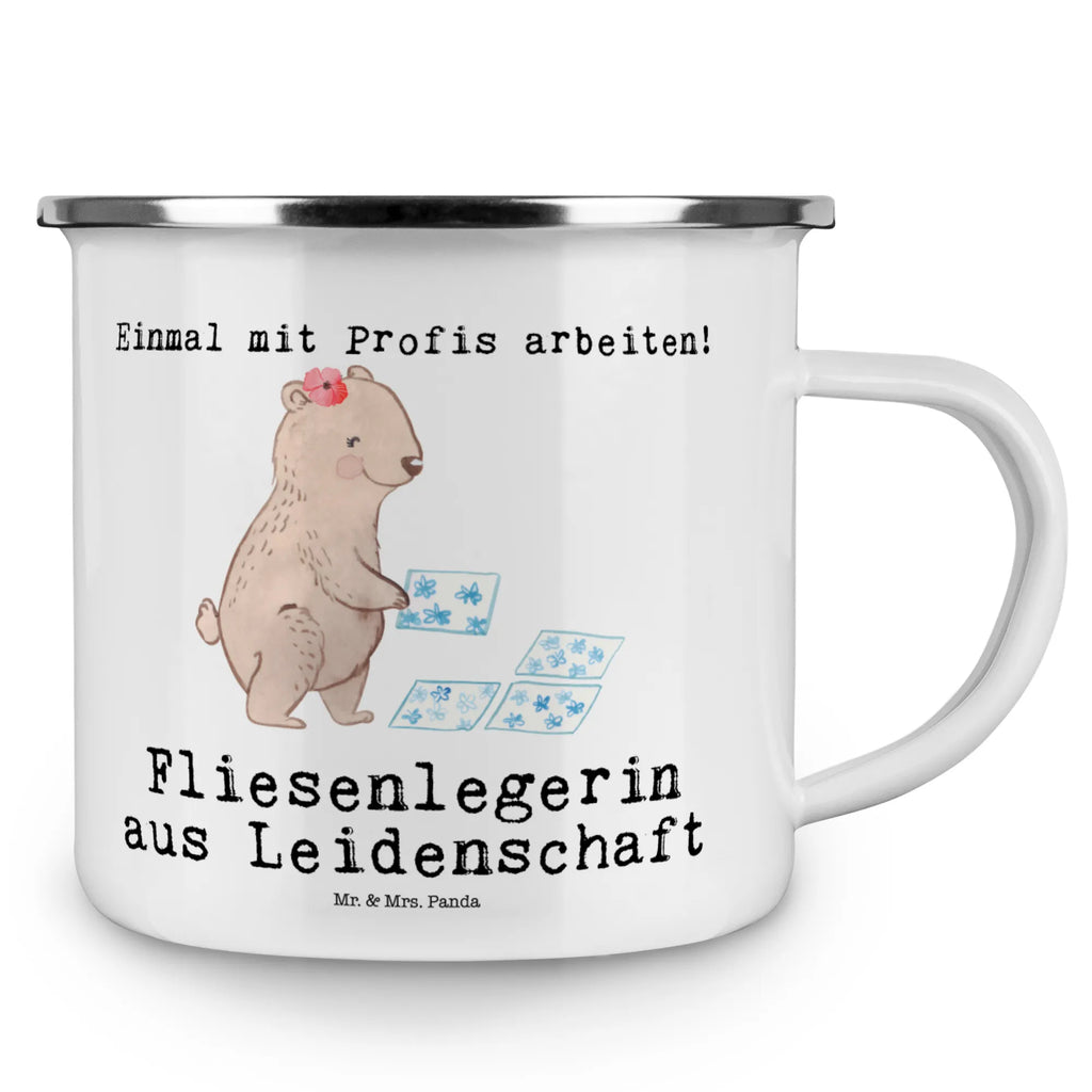 Kempingowy kubek emaliowany układaczka płytek pasja Zawód, Wykształcenie, Jubileusz, Pożegnanie, Emerytura, Kolega, Koleżanka, Prezent, Dawać, Pracownik, Współpracownik, Firma, Dziękuję, Dziękuję bardzo