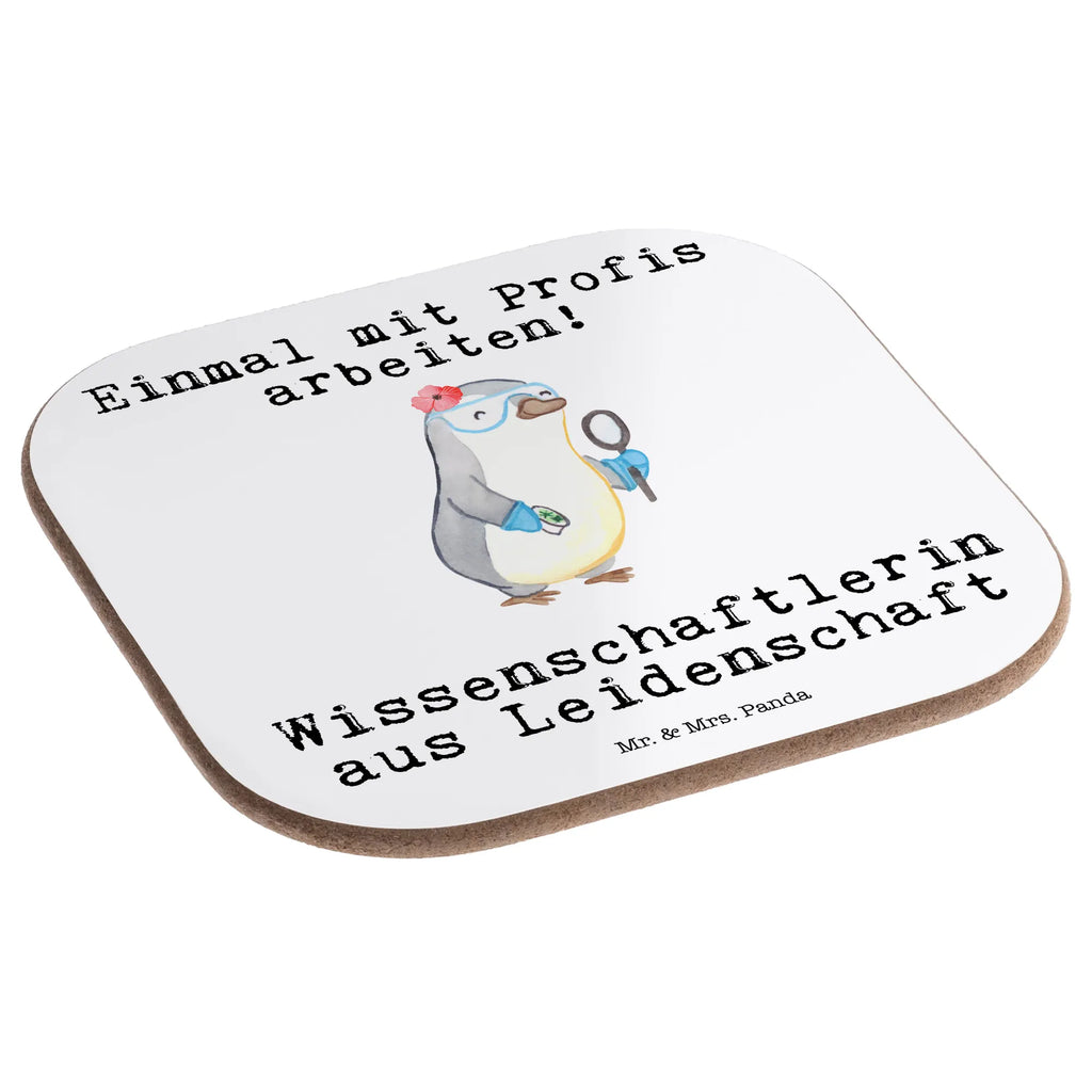 Square coaster female scientist Passion Coasters, gifts, presents, gift, glass coasters, party, breakfast, gift idea, best, farewell gift, passing exam, anniversary, retirement, promotion, job start, sayings, funny, profession