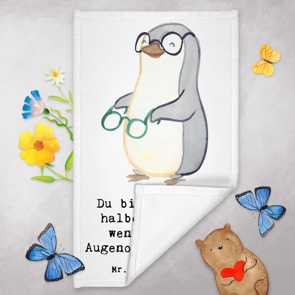 Guest towel optician Heart guest towels, towel, 50 x 30, hand towels, Guest towel, gift, gift idea, best, farewell gift, passing exam, anniversary, retirement, promotion, job start, sayings, funny, profession