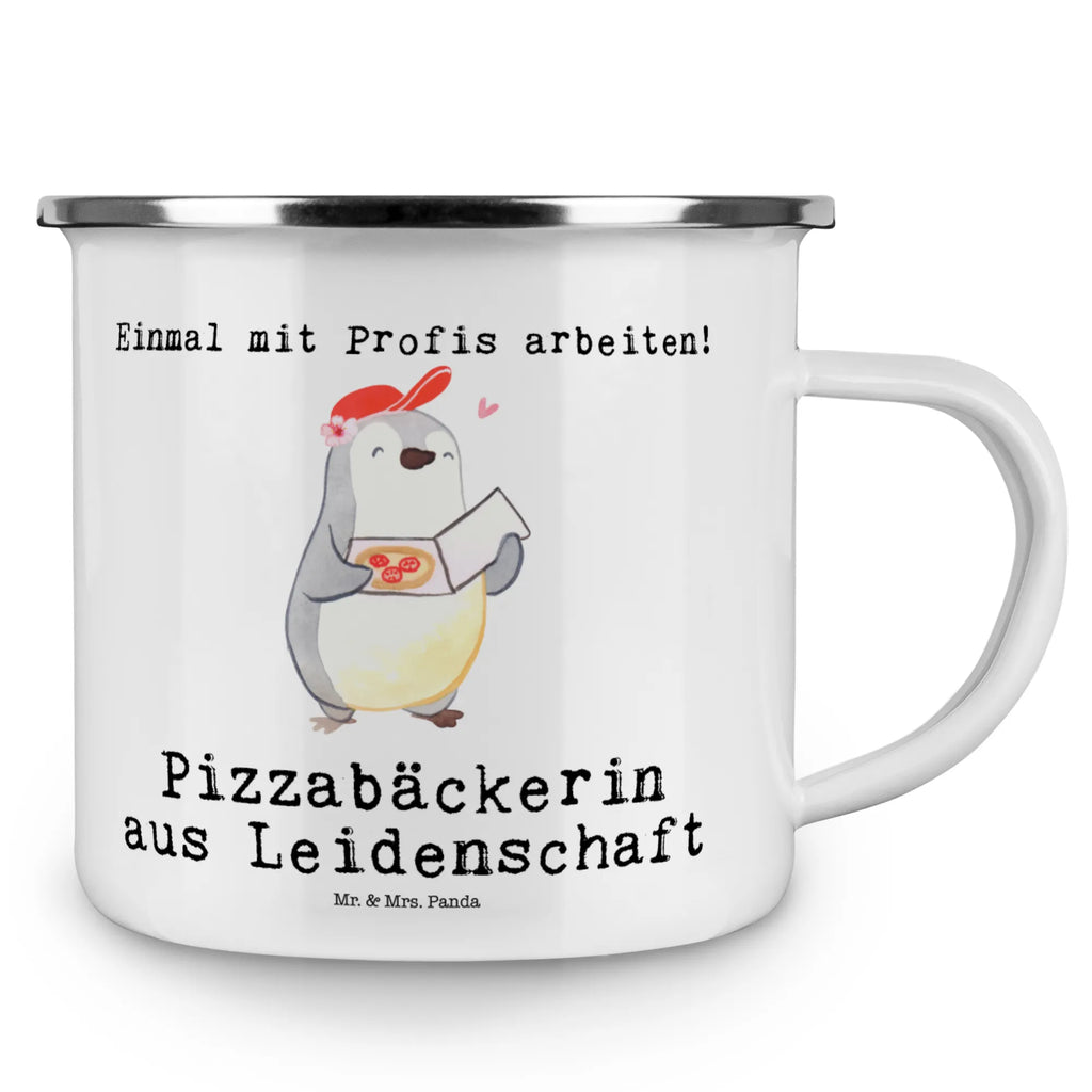 Kempingowy kubek emaliowany Piekarka pizzy Pasja Zawód, Wykształcenie, Jubileusz, Pożegnanie, Emerytura, Kolega, Koleżanka, Prezent, Dawać, Pracownik, Współpracownik, Firma, Dziękuję, Dziękuję bardzo