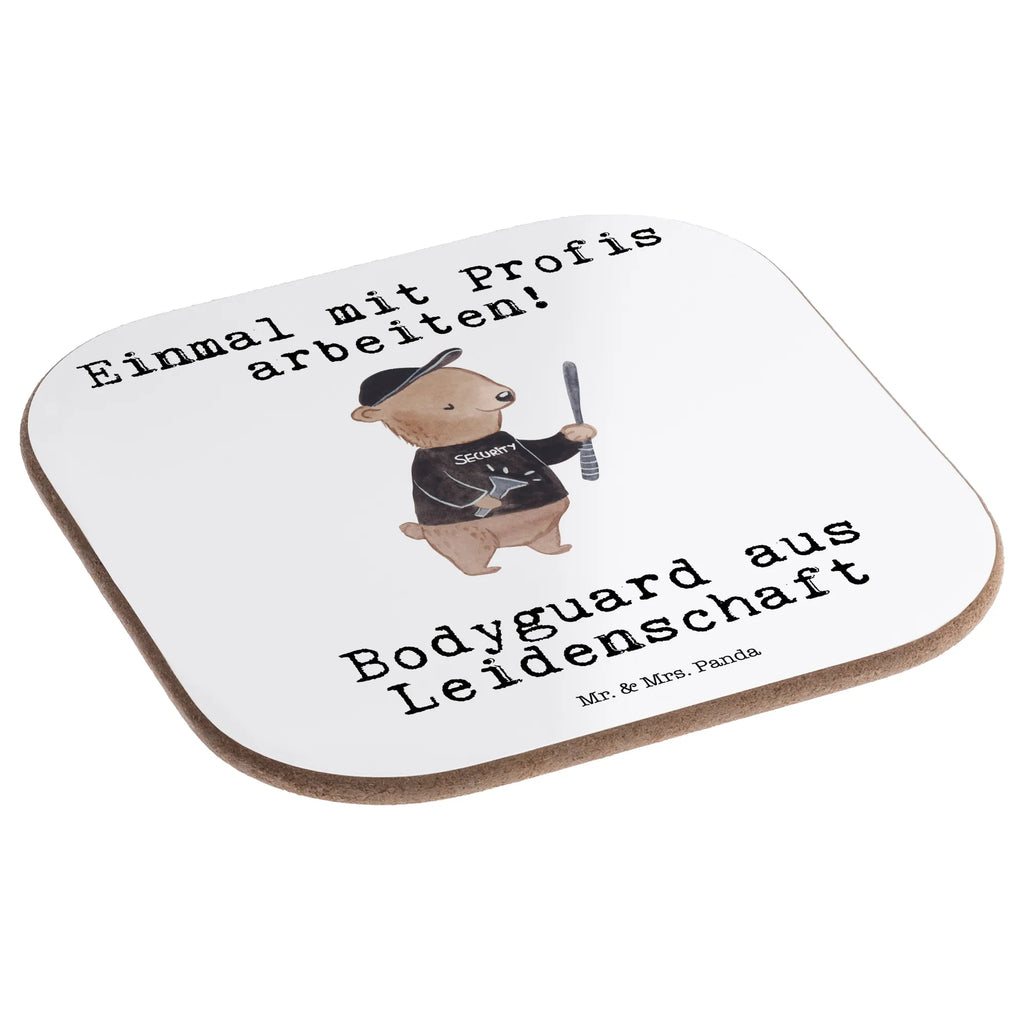 Square coaster Bodyguard Passion breakfast, glass coasters, presents, gift, party, gifts, Coasters, gift idea, best, farewell gift, passing exam, anniversary, retirement, promotion, job start, sayings, funny, profession