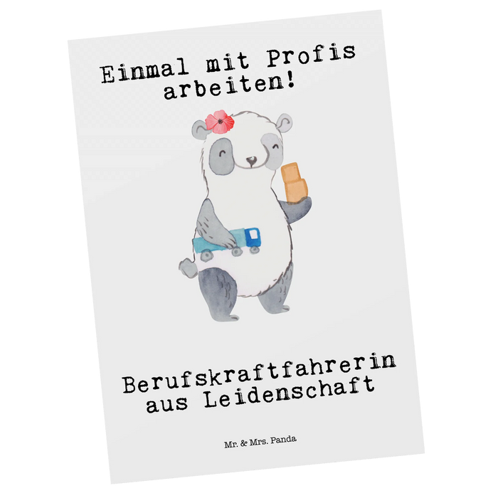Postkarte Berufskraftfahrerin Leidenschaft