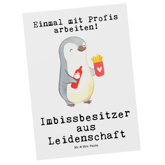Postkarte Imbissbesitzer Leidenschaft