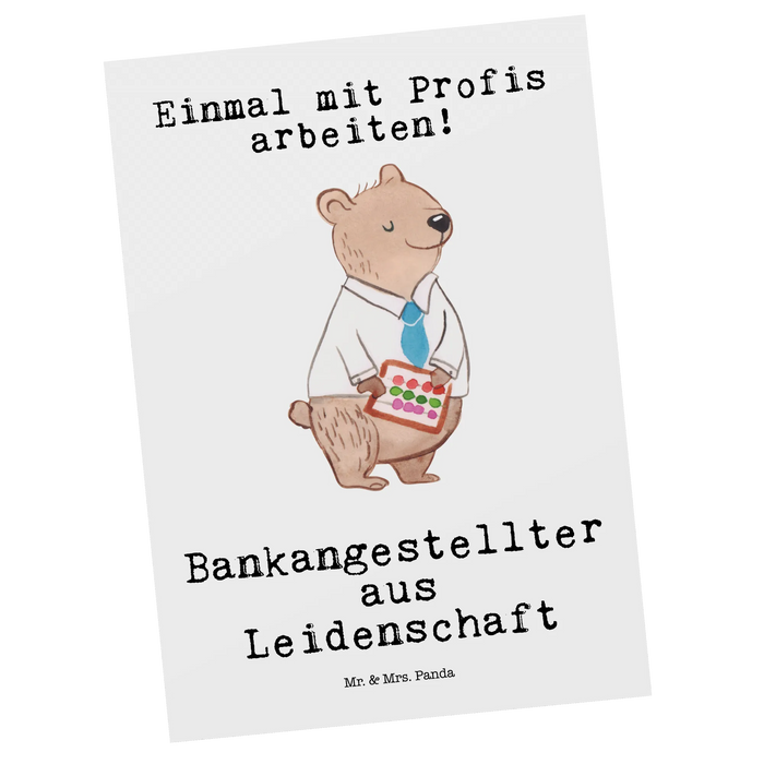 Postcard bank clerk passion