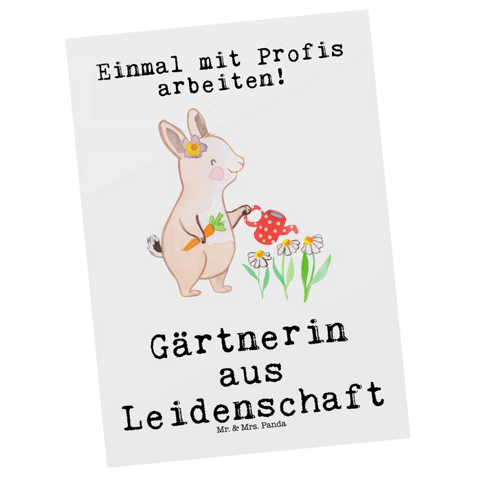 Postkarte Gärtnerin Leidenschaft