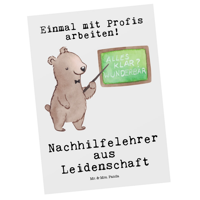 Postkarte Nachhilfelehrer Leidenschaft