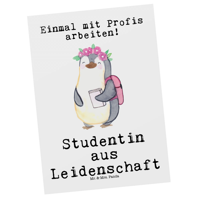 Postcard female student Passion