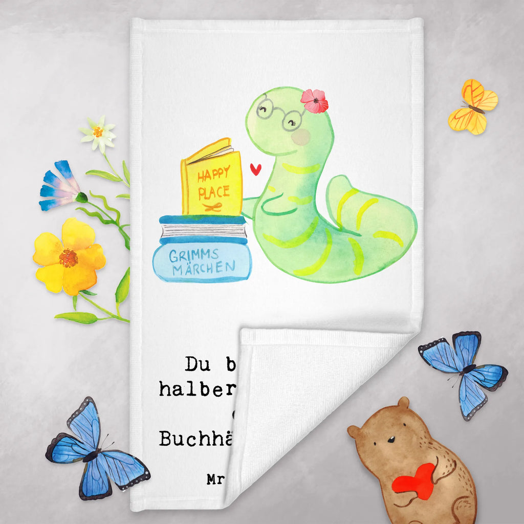 Ręcznik dla gości sprzedawczyni książek serce Zawód, Wykształcenie, Jubileusz, Pożegnanie, Emerytura, Kolega, Koleżanka, Prezent, Dawać, Pracownik, Współpracownik, Firma, Dziękuję, Dziękuję bardzo