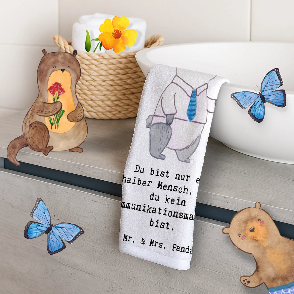 Guest towel Communications Manager heart 50 x 30, towel, hand towels, Guest towel, guest towels, gift, gift idea, best, farewell gift, passing exam, anniversary, retirement, promotion, job start, sayings, funny, profession