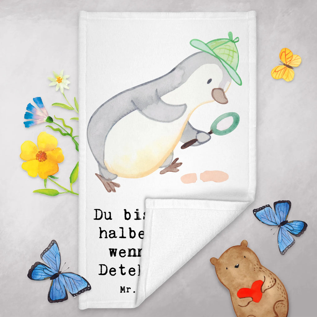 Guest towel Detective heart hand towels, guest towels, towel, Guest towel, 50 x 30, gift, gift idea, best, farewell gift, passing exam, anniversary, retirement, promotion, job start, sayings, funny, profession