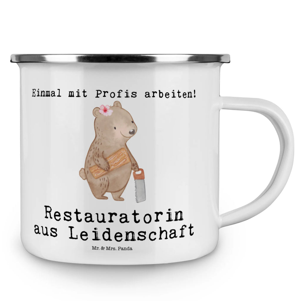 Camping Emaille Tasse Restauratorin aus Leidenschaft Teebecher, wandertasse, wanderbecher, becher emaille, Trinkbecher, Becher, Emailletasse, Teetasse, emaillebecher, Reisebecher, Emaille Tasse, Campingtasse, Emaille Becher, Campingbecher, Tasse Emaille, Pott, blechbecher, metallbecher, Blechtasse, Metalltasse, Kaffeebecher, Kaffeetasse, reisetasse, Tasse, Geschenk, Schenken, Jubiläum, Danke, Dankeschön, Beruf, Ausbildung, Abschied, Rente, Kollege, Kollegin, Arbeitskollege, Mitarbeiter, Firma