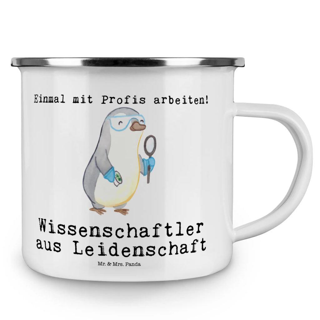 Kempingowy kubek emaliowany naukowiec Pasja Zawód, Wykształcenie, Jubileusz, Pożegnanie, Emerytura, Kolega, Koleżanka, Prezent, Dawać, Pracownik, Współpracownik, Firma, Dziękuję, Dziękuję bardzo