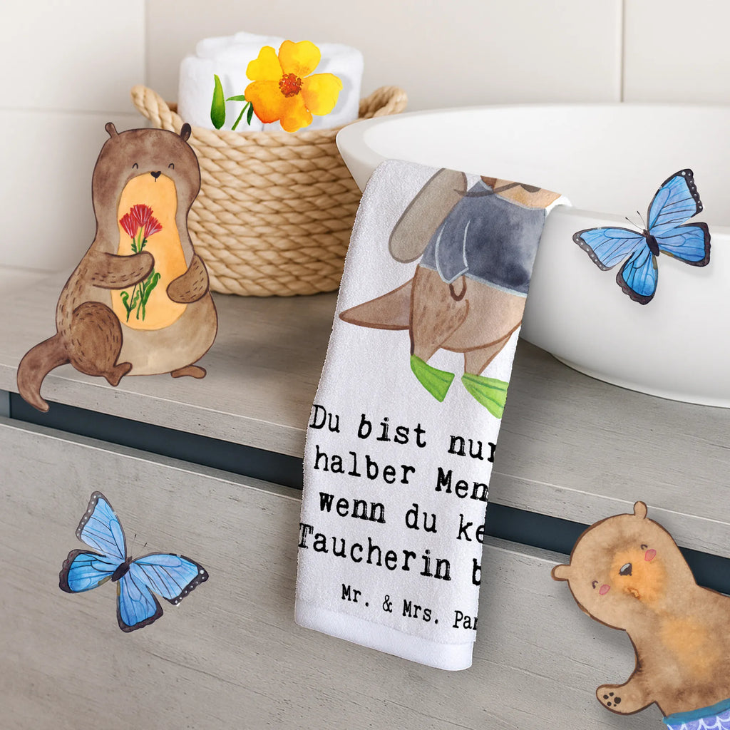 Guest towel Diver Heart guest towels, hand towels, towel, Guest towel, 50 x 30, gift, gift idea, best, farewell gift, passing exam, anniversary, retirement, promotion, job start, sayings, funny, profession