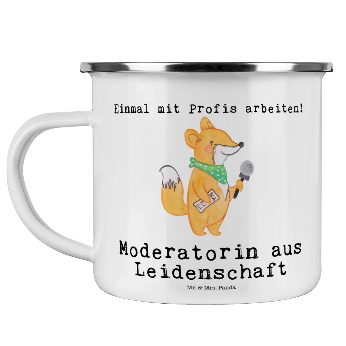 Kempingowy kubek emaliowany moderatorka Pasja Zawód, Wykształcenie, Jubileusz, Pożegnanie, Emerytura, Kolega, Koleżanka, Prezent, Dawać, Pracownik, Współpracownik, Firma, Dziękuję, Dziękuję bardzo