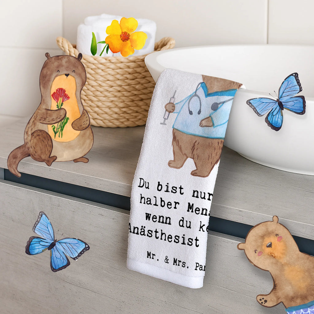 Guest towel anesthesiologist Heart hand towels, guest towels, Guest towel, towel, 50 x 30, gift, gift idea, best, farewell gift, passing exam, anniversary, retirement, promotion, job start, sayings, funny, profession