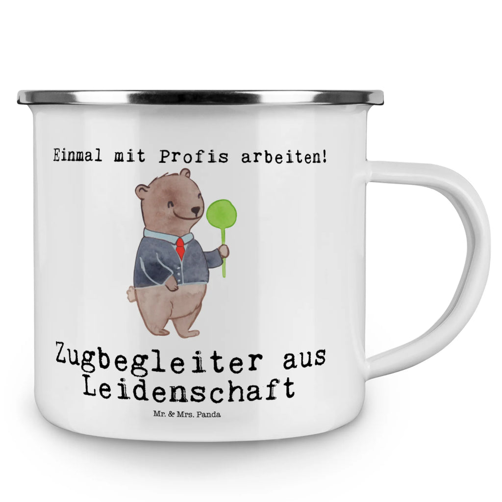 Kempingowy kubek emaliowany konduktor pasja Zawód, Wykształcenie, Jubileusz, Pożegnanie, Emerytura, Kolega, Koleżanka, Prezent, Dawać, Pracownik, Współpracownik, Firma, Dziękuję, Dziękuję bardzo