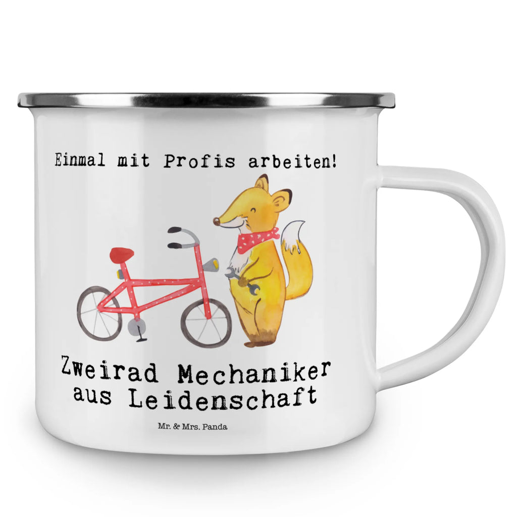 Kempingowy kubek emaliowany Mechanik rowerowy pasja Zawód, Wykształcenie, Jubileusz, Pożegnanie, Emerytura, Kolega, Koleżanka, Prezent, Dawać, Pracownik, Współpracownik, Firma, Dziękuję, Dziękuję bardzo
