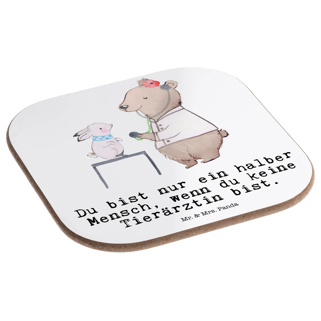 Square coaster veterinarian heart breakfast, party, gift, gifts, Coasters, glass coasters, presents, gift idea, best, farewell gift, passing exam, anniversary, retirement, promotion, job start, sayings, funny, profession