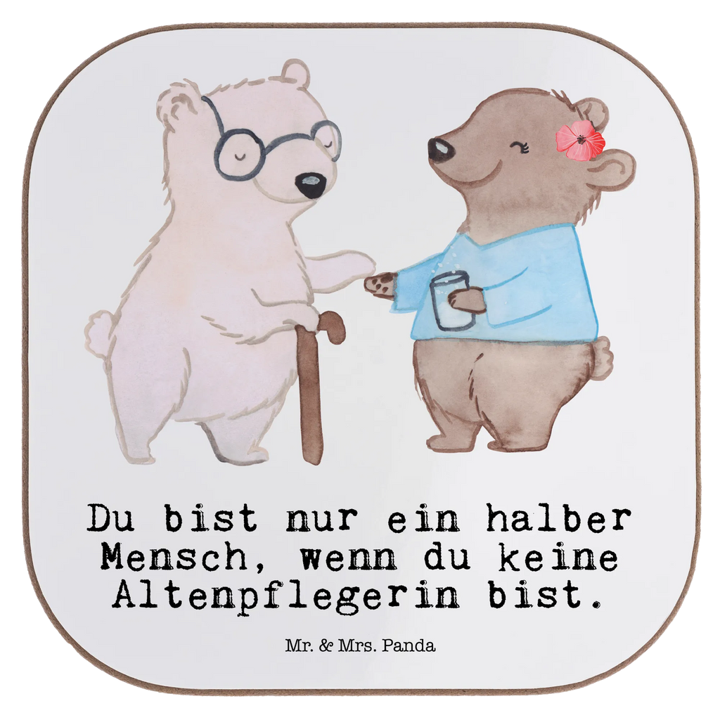 Square coaster Geriatric nurse Heart gift, party, gifts, breakfast, glass coasters, presents, Coasters, gift idea, best, farewell gift, passing exam, anniversary, retirement, promotion, job start, sayings, funny, profession