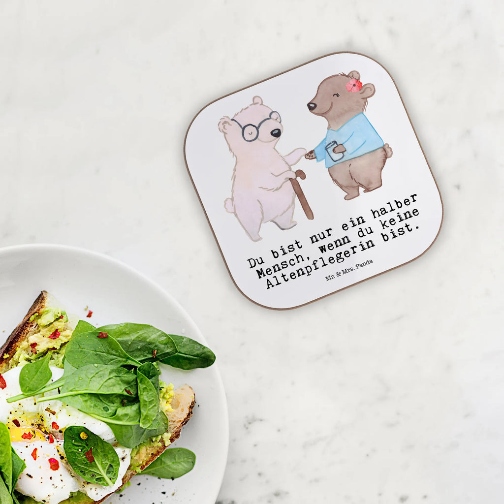 Square coaster Geriatric nurse Heart gift, party, gifts, breakfast, glass coasters, presents, Coasters, gift idea, best, farewell gift, passing exam, anniversary, retirement, promotion, job start, sayings, funny, profession