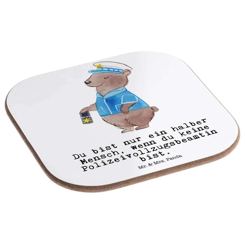 Square coaster Policewoman heart presents, breakfast, party, gift, gifts, Coasters, glass coasters, gift idea, best, farewell gift, passing exam, anniversary, retirement, promotion, job start, sayings, funny, profession