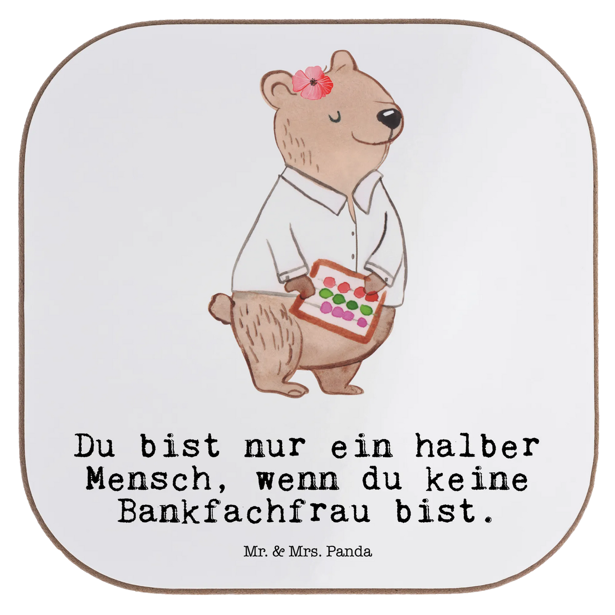 Square coaster bank clerk heart