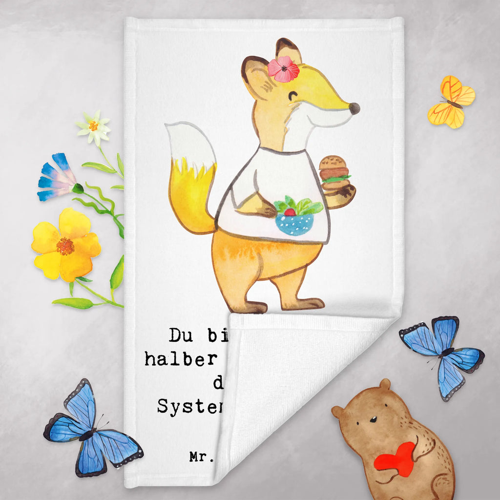 Ręcznik dla gości Systemowa gastronomiczka serce Zawód, Wykształcenie, Jubileusz, Pożegnanie, Emerytura, Kolega, Koleżanka, Prezent, Dawać, Pracownik, Współpracownik, Firma, Dziękuję, Dziękuję bardzo