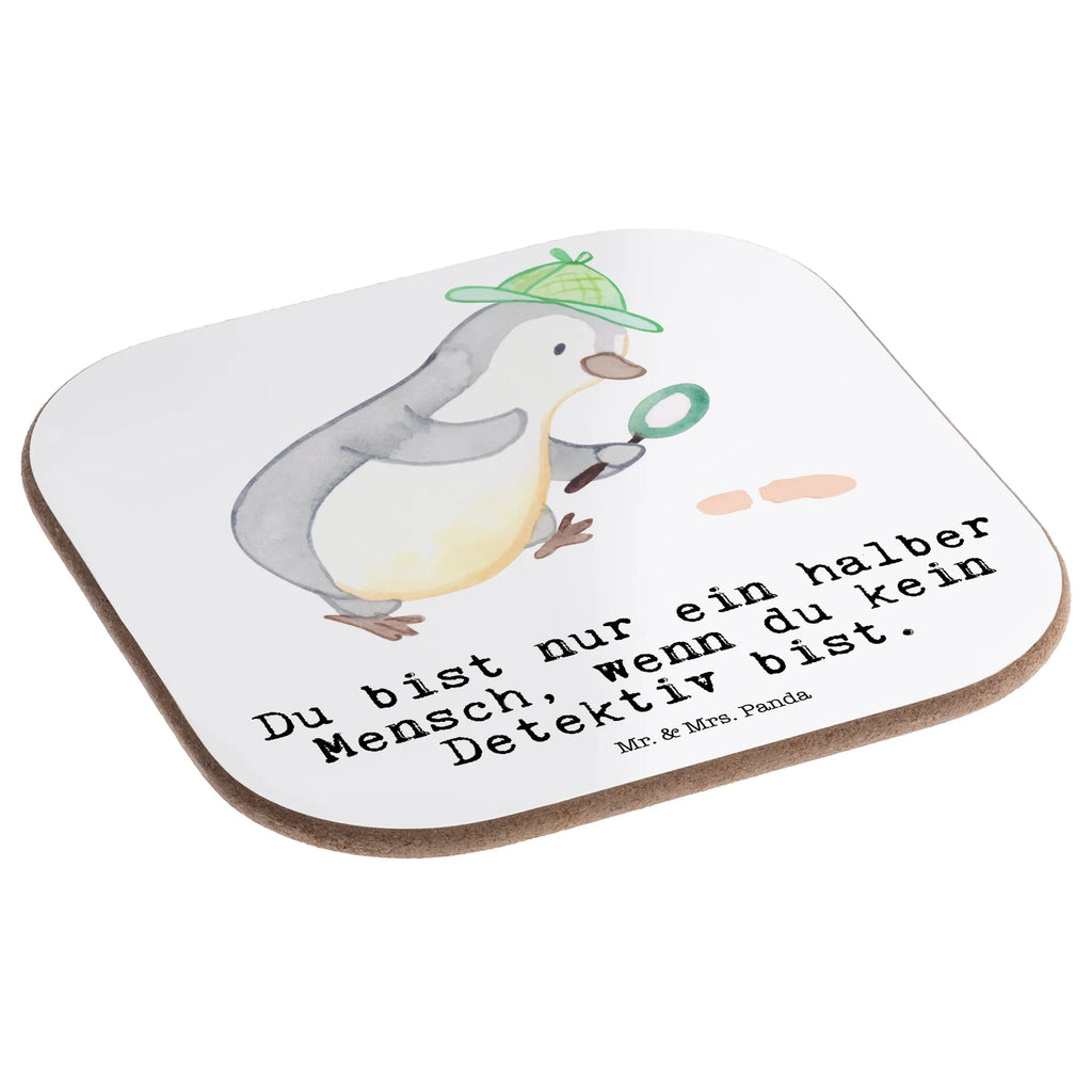 Square coaster Detective heart party, presents, glass coasters, Coasters, breakfast, gift, gifts, gift idea, best, farewell gift, passing exam, anniversary, retirement, promotion, job start, sayings, funny, profession