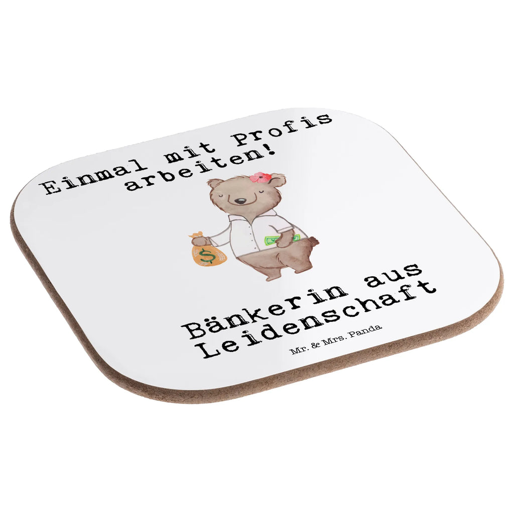 Square coaster female banker passion gift, breakfast, presents, gifts, Coasters, party, glass coasters, gift idea, best, farewell gift, passing exam, anniversary, retirement, promotion, job start, sayings, funny, profession