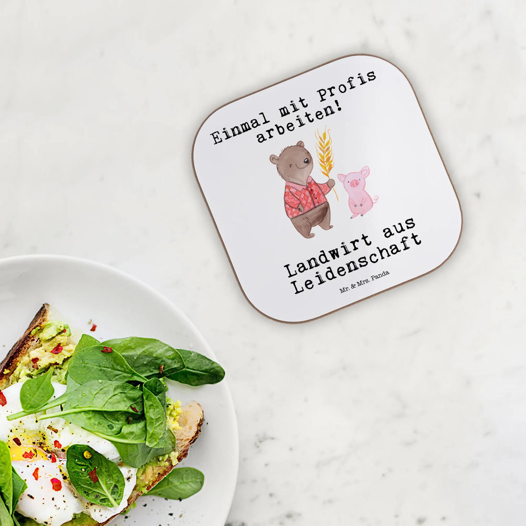 Square coaster Farmer Passion glass coasters, party, presents, breakfast, gifts, gift, Coasters, gift idea, best, farewell gift, passing exam, anniversary, retirement, promotion, job start, sayings, funny, profession