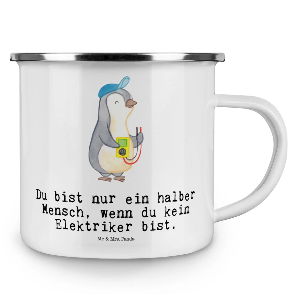 Camping Emaille Tasse Elektriker mit Herz Campingbecher, Emaille Tasse, Emailletasse, wanderbecher, Kaffeetasse, Trinkbecher, Becher, Kaffeebecher, becher emaille, Tasse, reisetasse, Campingtasse, Reisebecher, blechbecher, Teetasse, emaillebecher, Emaille Becher, Pott, Metalltasse, Tasse Emaille, Teebecher, Blechtasse, wandertasse, metallbecher, Geschenk, Schenken, Jubiläum, Danke, Dankeschön, Beruf, Ausbildung, Abschied, Rente, Kollege, Kollegin, Arbeitskollege, Mitarbeiter, Firma, Elektroinstallateur, Elektromeister, Elektriker, Elektrotechniker, Gesellenprüfung, Elektronmonteur