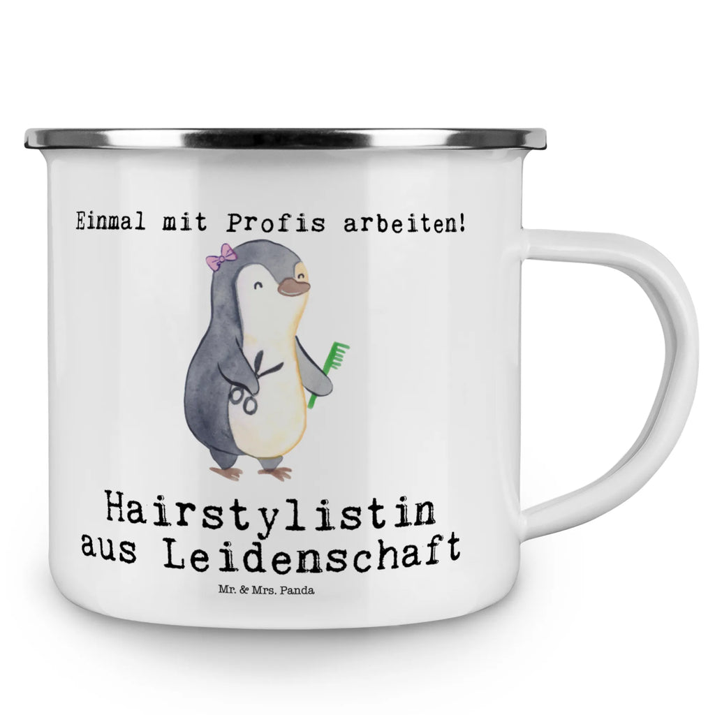 Kempingowy kubek emaliowany stylistka fryzur pasja Zawód, Wykształcenie, Jubileusz, Pożegnanie, Emerytura, Kolega, Koleżanka, Prezent, Dawać, Pracownik, Współpracownik, Firma, Dziękuję, Dziękuję bardzo