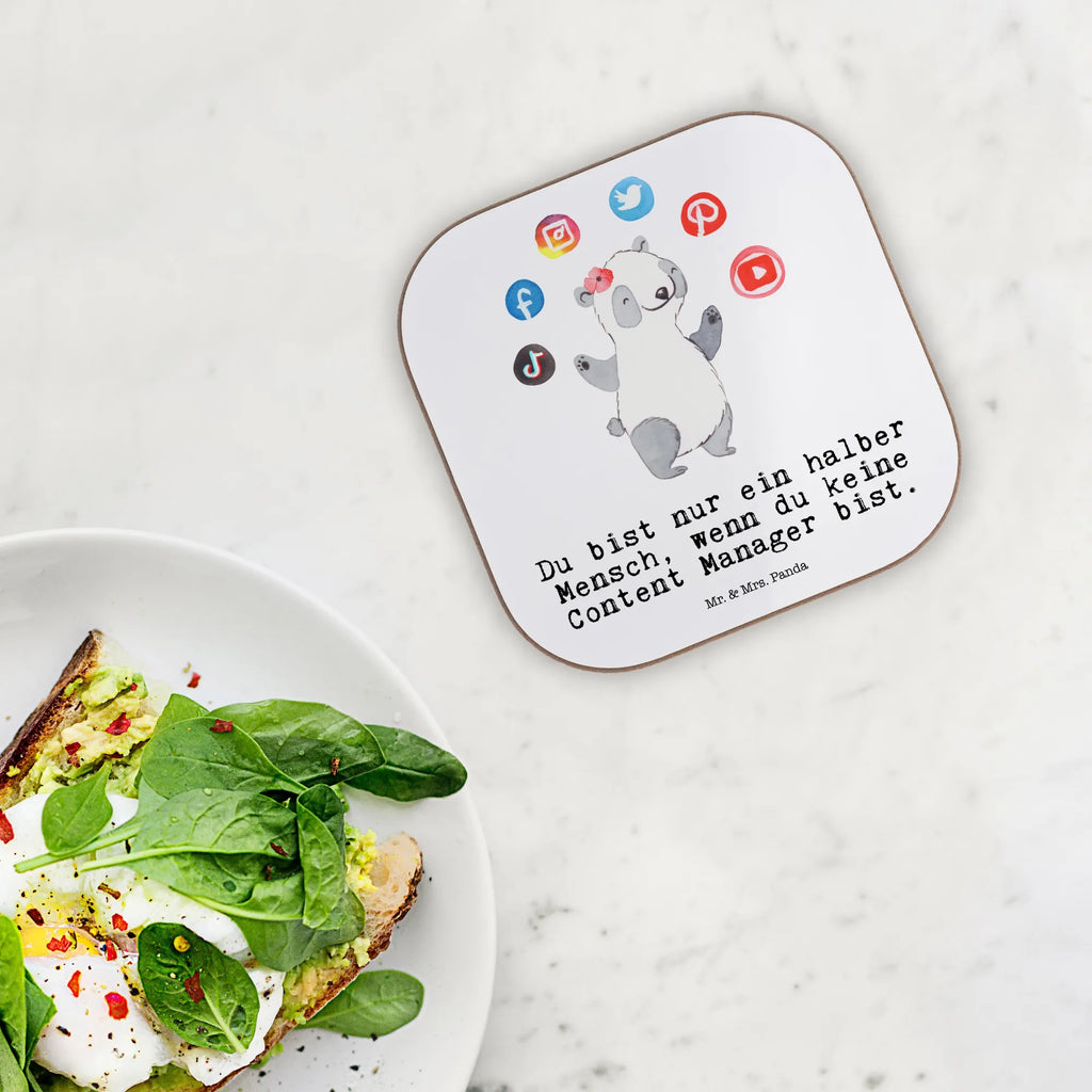 Square coaster Content Manager heart breakfast, gifts, presents, glass coasters, Coasters, party, gift, gift idea, best, farewell gift, passing exam, anniversary, retirement, promotion, job start, sayings, funny, profession