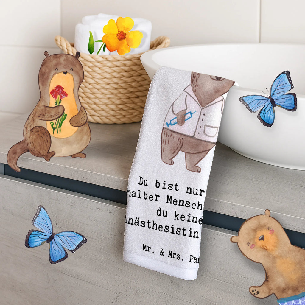 Ręcznik dla gości anestezjolog serce Zawód, Wykształcenie, Jubileusz, Pożegnanie, Emerytura, Kolega, Koleżanka, Prezent, Dawać, Pracownik, Współpracownik, Firma, Dziękuję, Dziękuję bardzo