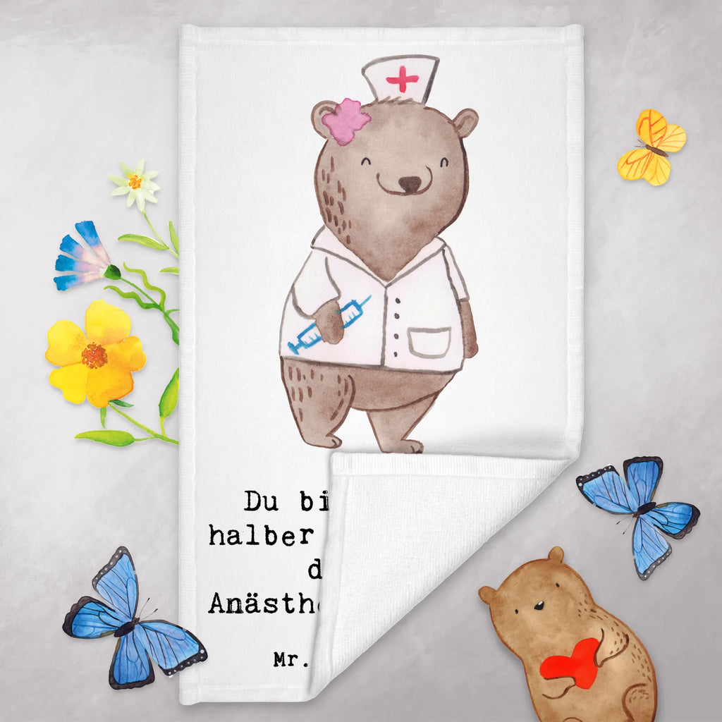 Ręcznik dla gości anestezjolog serce Zawód, Wykształcenie, Jubileusz, Pożegnanie, Emerytura, Kolega, Koleżanka, Prezent, Dawać, Pracownik, Współpracownik, Firma, Dziękuję, Dziękuję bardzo