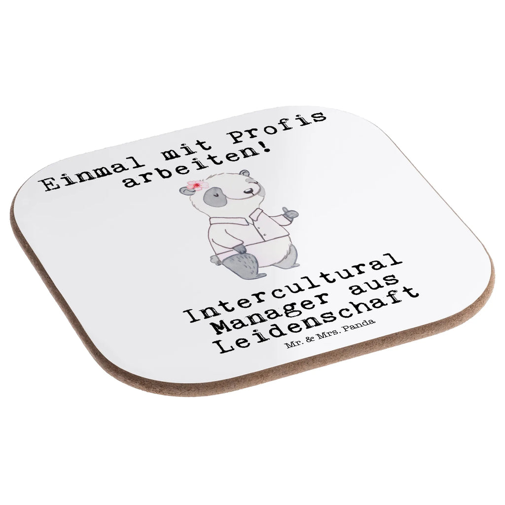 Square coaster Intercultural Manager Passion presents, party, breakfast, Coasters, glass coasters, gift, gifts, gift idea, best, farewell gift, passing exam, anniversary, retirement, promotion, job start, sayings, funny, profession