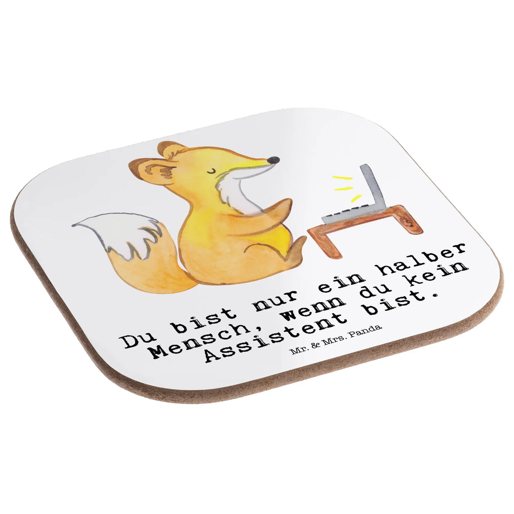 Square coaster Assistant heart party, breakfast, Coasters, presents, glass coasters, gifts, gift, gift idea, best, farewell gift, passing exam, anniversary, retirement, promotion, job start, sayings, funny, profession