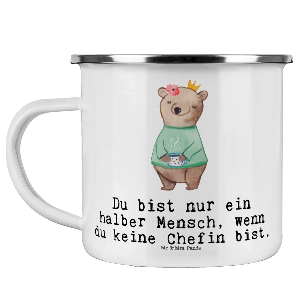 Kempingowy kubek emaliowany szefowa serce Zawód, Wykształcenie, Jubileusz, Pożegnanie, Emerytura, Kolega, Koleżanka, Prezent, Dawać, Pracownik, Współpracownik, Firma, Dziękuję, Dziękuję bardzo