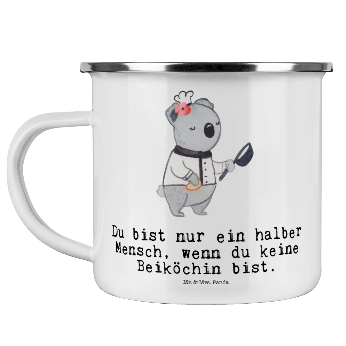 Camping Emaille Tasse Beiköchin Herz reisetasse, wanderbecher, Emaille Tasse, Emailletasse, blechbecher, becher emaille, Motivtasse, Emaille Becher, Outdoor Becher, Tasse Emaille, Teetasse, Pott, Reisebecher, metallbecher, Haferl, Campingbecher, Teebecher, Campingtasse, outdoortasse, Outdoor Tasse, Blechtasse, emaillebecher, wandertasse, Kaffeepott, Geschenk, Schenken, Jubiläum, Danke, Dankeschön, Beruf, Ausbildung, Abschied, Rente, Kollege, Kollegin, Arbeitskollege, Mitarbeiter, Firma, Gastronomie, Restaurant, Spülhilfe, Köchin, Beiköchin, Jungkoch, Küchenhilfe, Hilfsköchin
