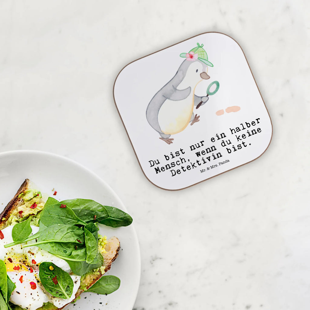 Square coaster Detective Heart gift, breakfast, party, presents, gifts, glass coasters, Coasters, gift idea, best, farewell gift, passing exam, anniversary, retirement, promotion, job start, sayings, funny, profession